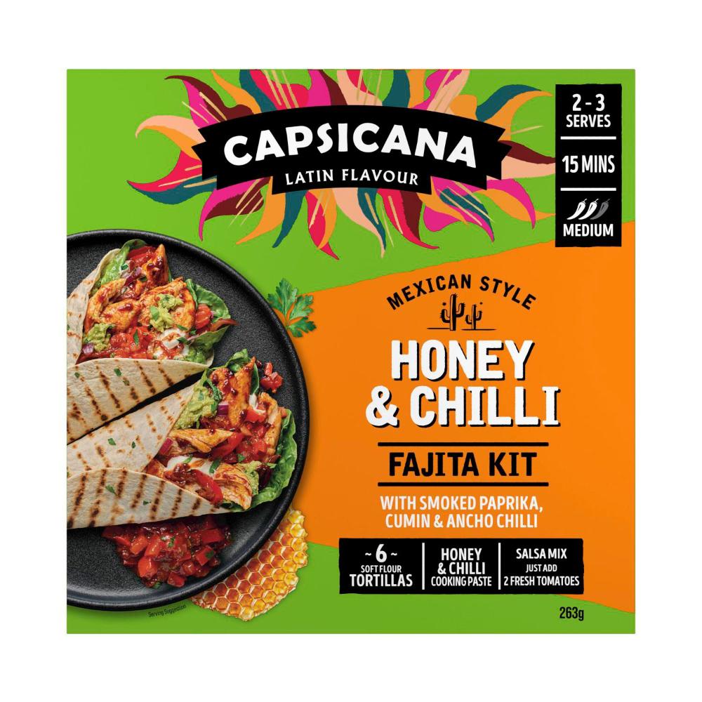 Capsicana Mexican Style Honey & Chilli Fajita Kit - 263g