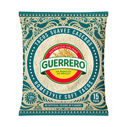 Guerrero Soft Taco Tortillas 8in 15 Pack - 720g