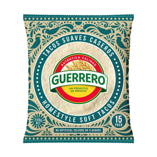 Guerrero Soft Taco Tortillas 8in 15 Pack - 720g