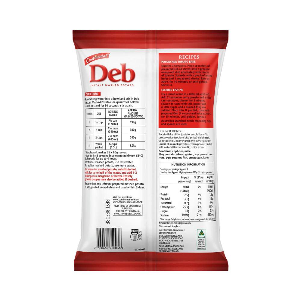 Deb Instant Mashed Plain Potato - 350g