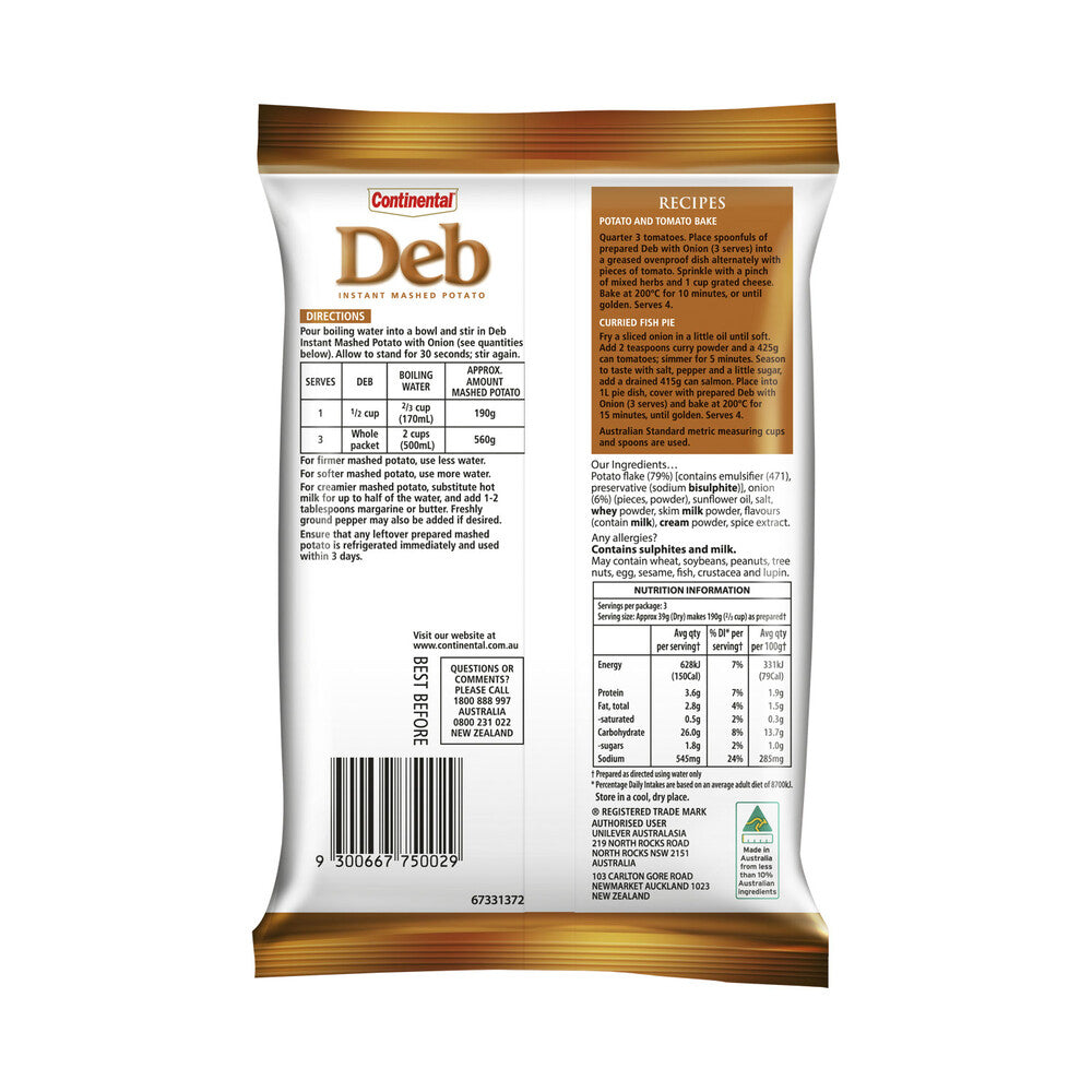 Deb Instant Mashed Onion Potato - 115g