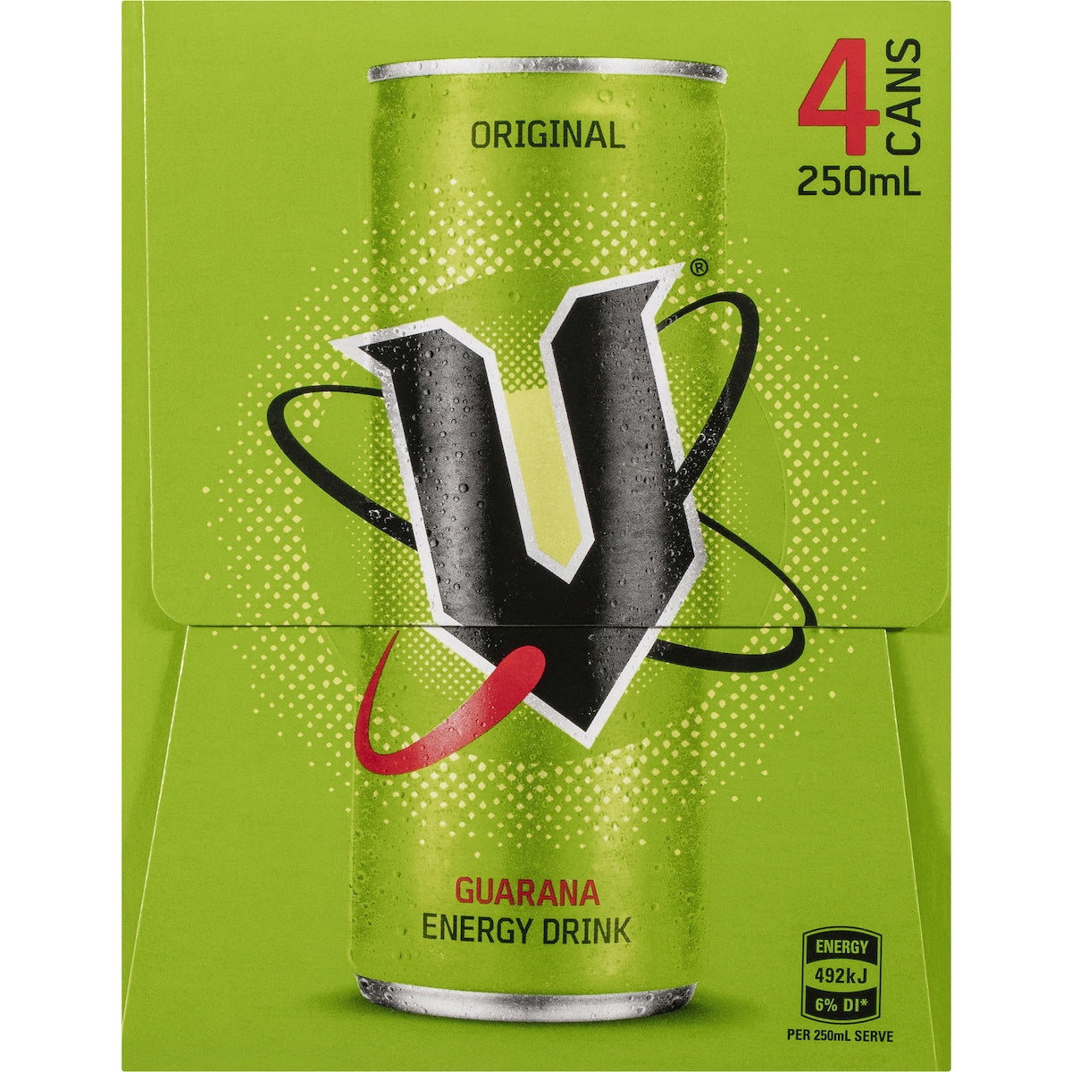 V Original Guarana Energy Drink 250ml X 4 Pack