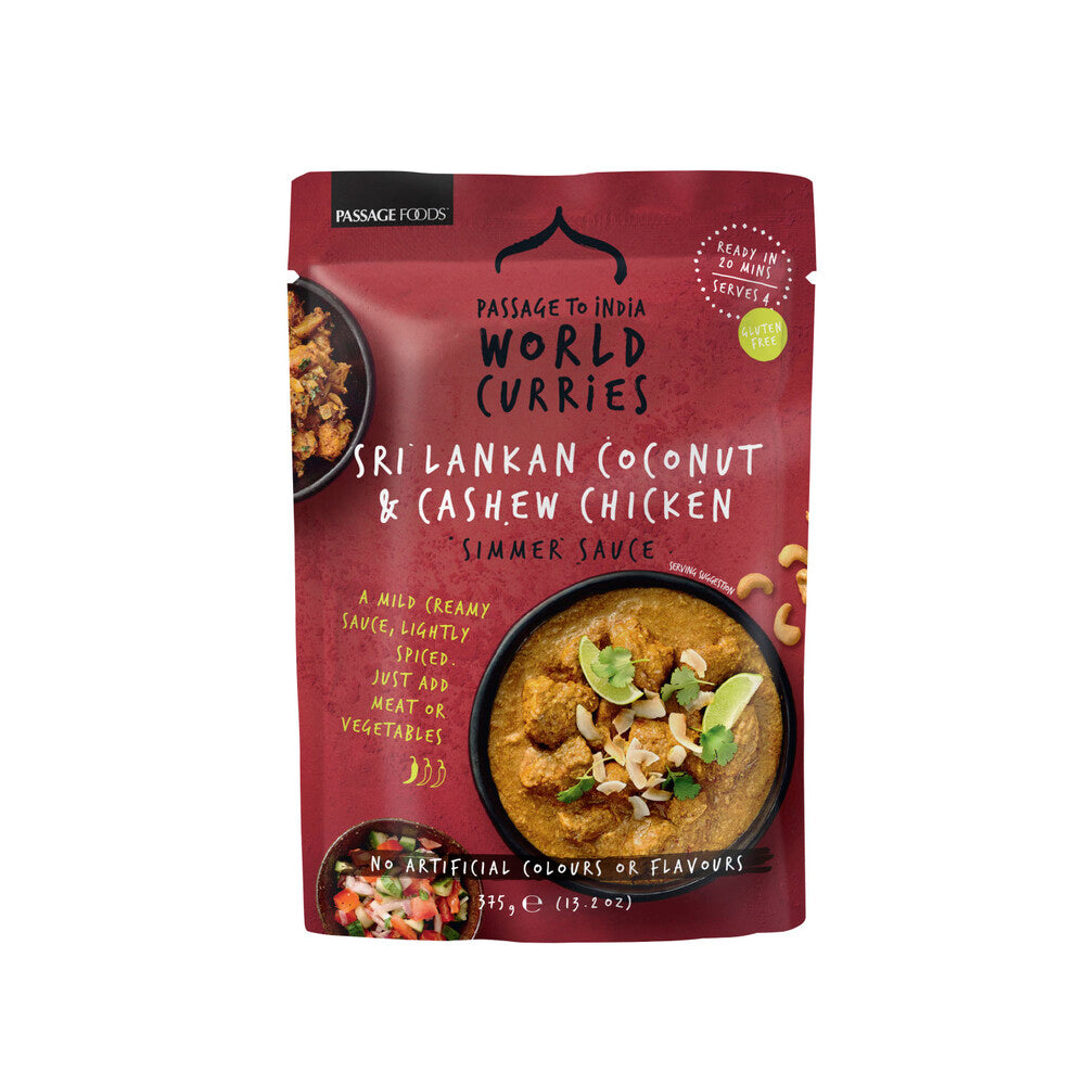Passage To Sri Lankan Coconut & Cashew Chicken Simmer Sauce Pouch - 375g