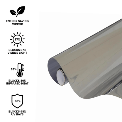 Pillar Mirror Tinted Window Film - 0.9 x 2m