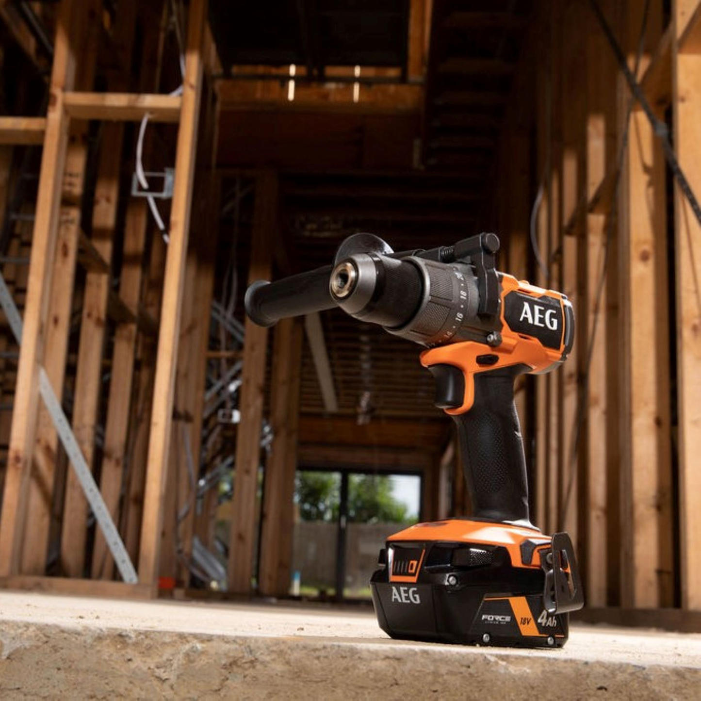 AEG Brushless Hammer Drill Kit - 18V - 65mm Timber Capacity