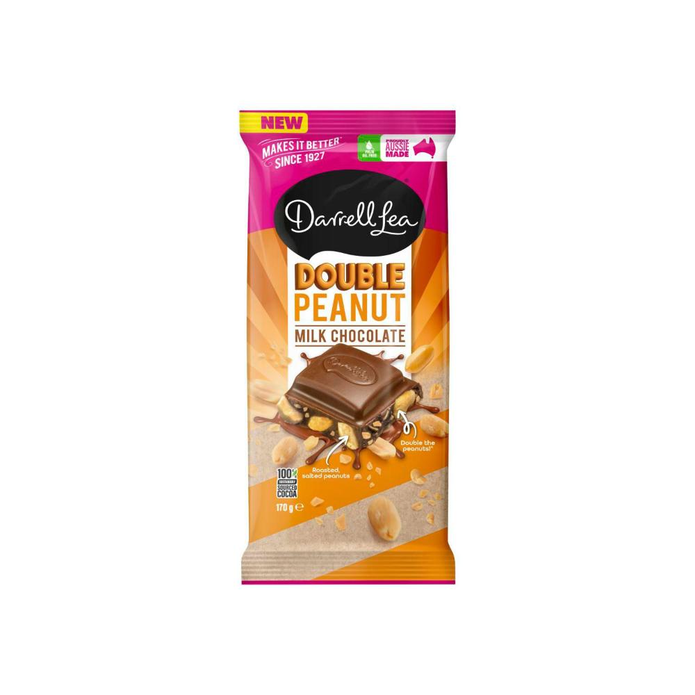 Darrell Lea Double Peanut Block Chocolate - 170g