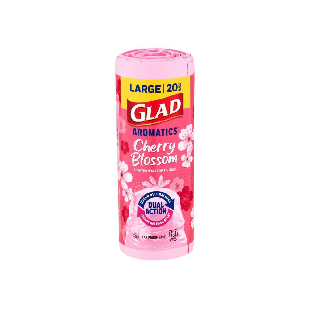 Glad Aromatics Kitchen Tidy Bags Cherry Blossom Large - 20 Pack