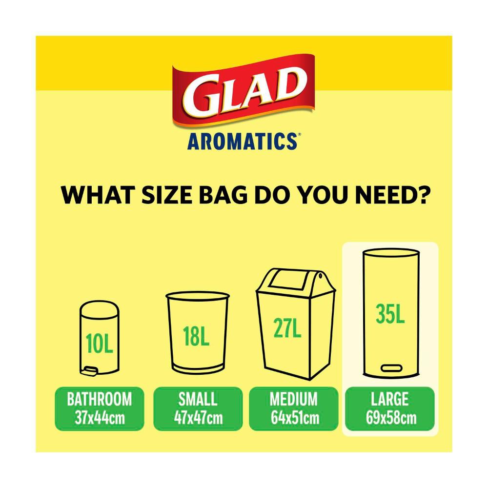 Glad Aromatics Kitchen Tidy Bags Sweet Citrus Large - 20 Pack