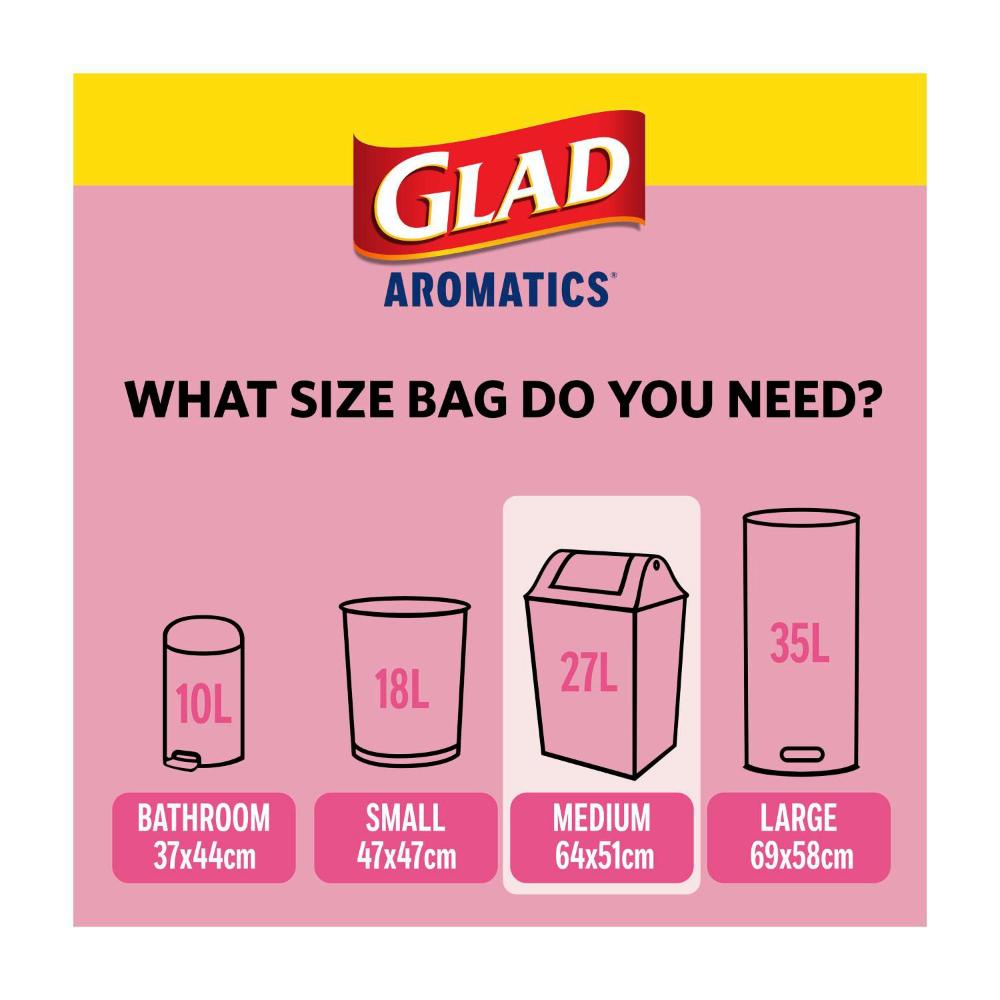 Glad Aromatics Kitchen Tidy Bags Cherry Blossom Medium - 28 Pack