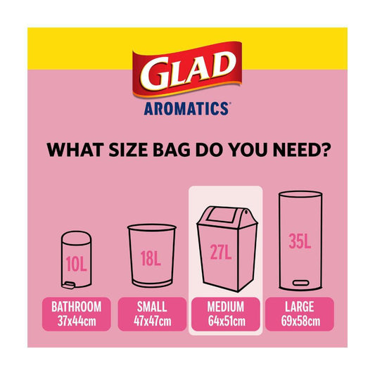 Glad Aromatics Kitchen Tidy Bags Cherry Blossom Medium - 28 Pack