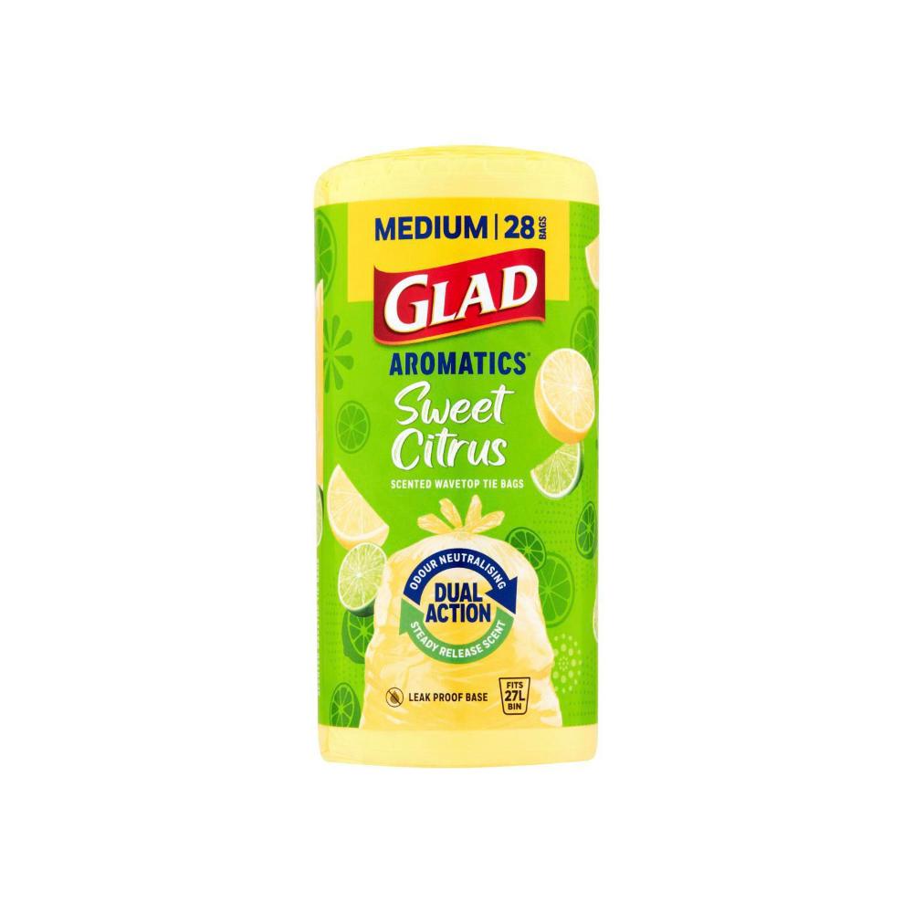Glad Aromatics Kitchen Tidy Bags Sweet Citrus Medium - 28 Pack