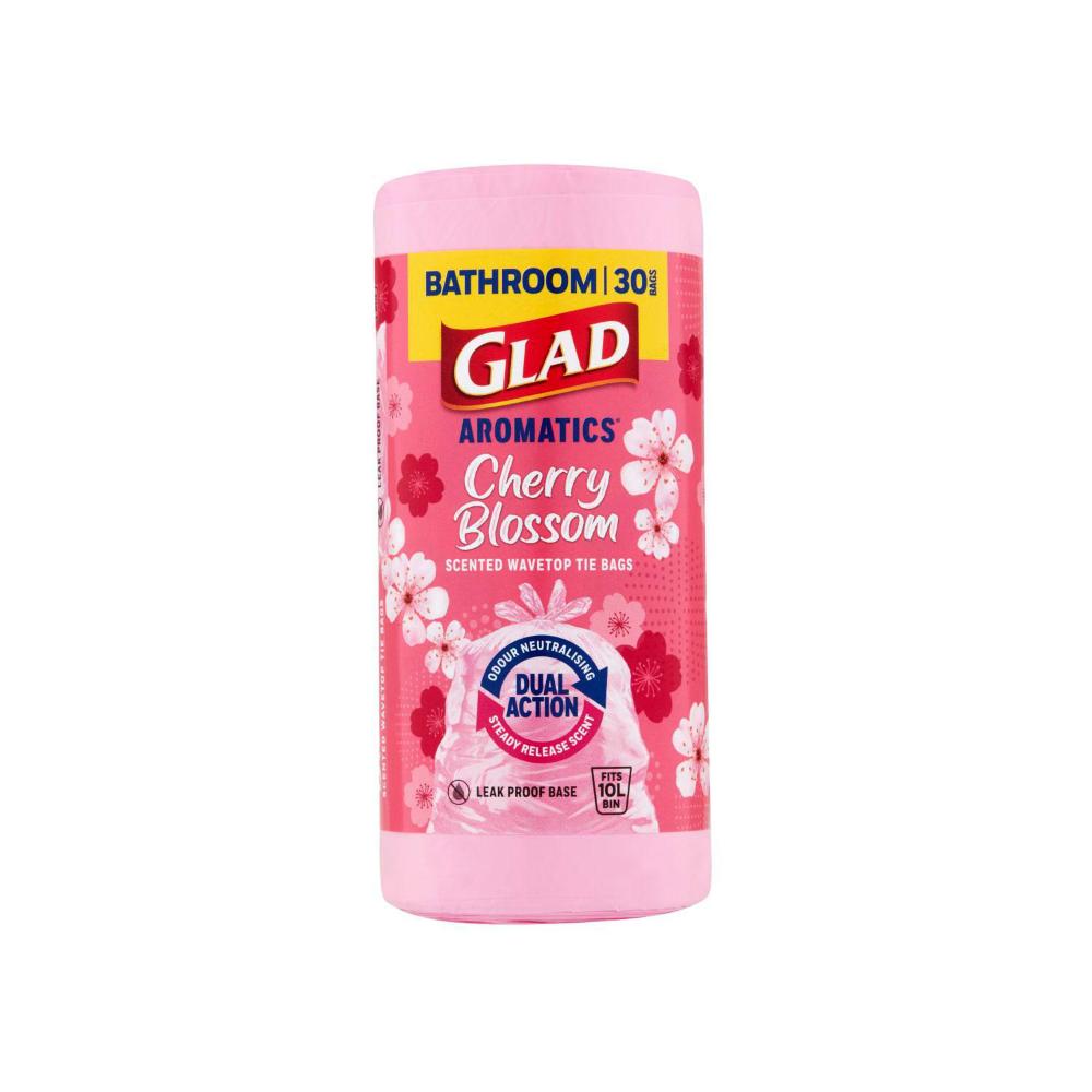 Glad Aromatics Bathroom Tidy Bags Cherry Blossom - 30 Pack