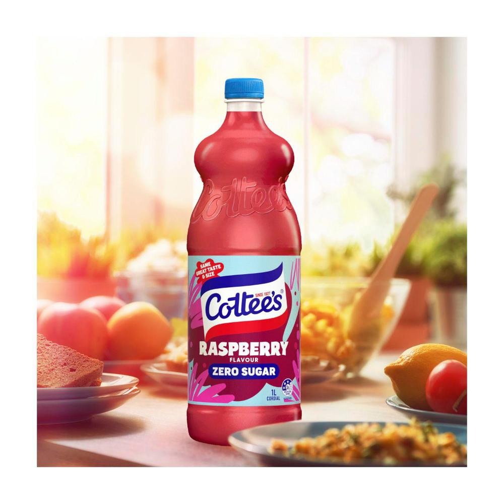 Cottee's Cordial Raspberry Zero Sugar - 1L