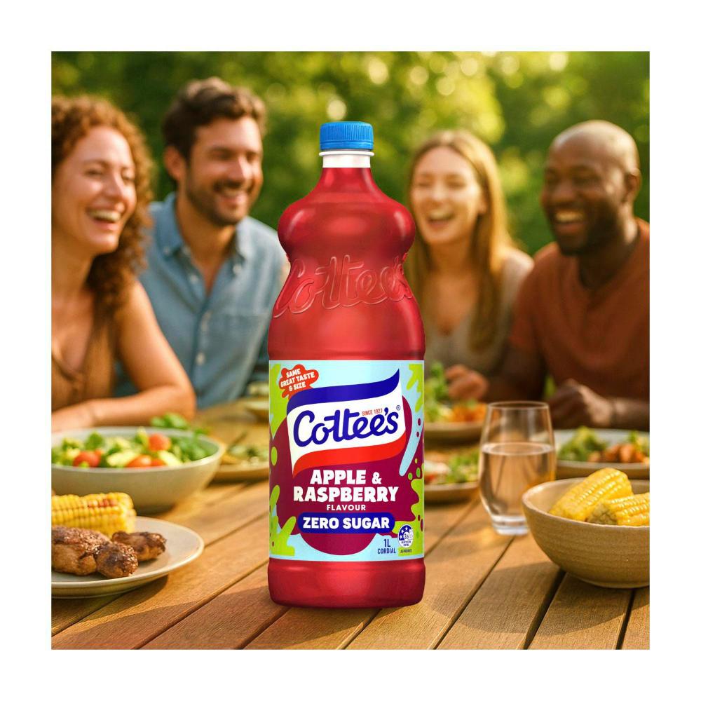 Cottee's Cordial Apple Raspberry Zero Sugar - 1L