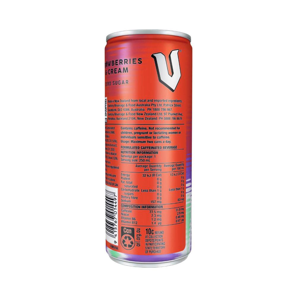 V Energy Drink Strawberries & Cream - 250mL