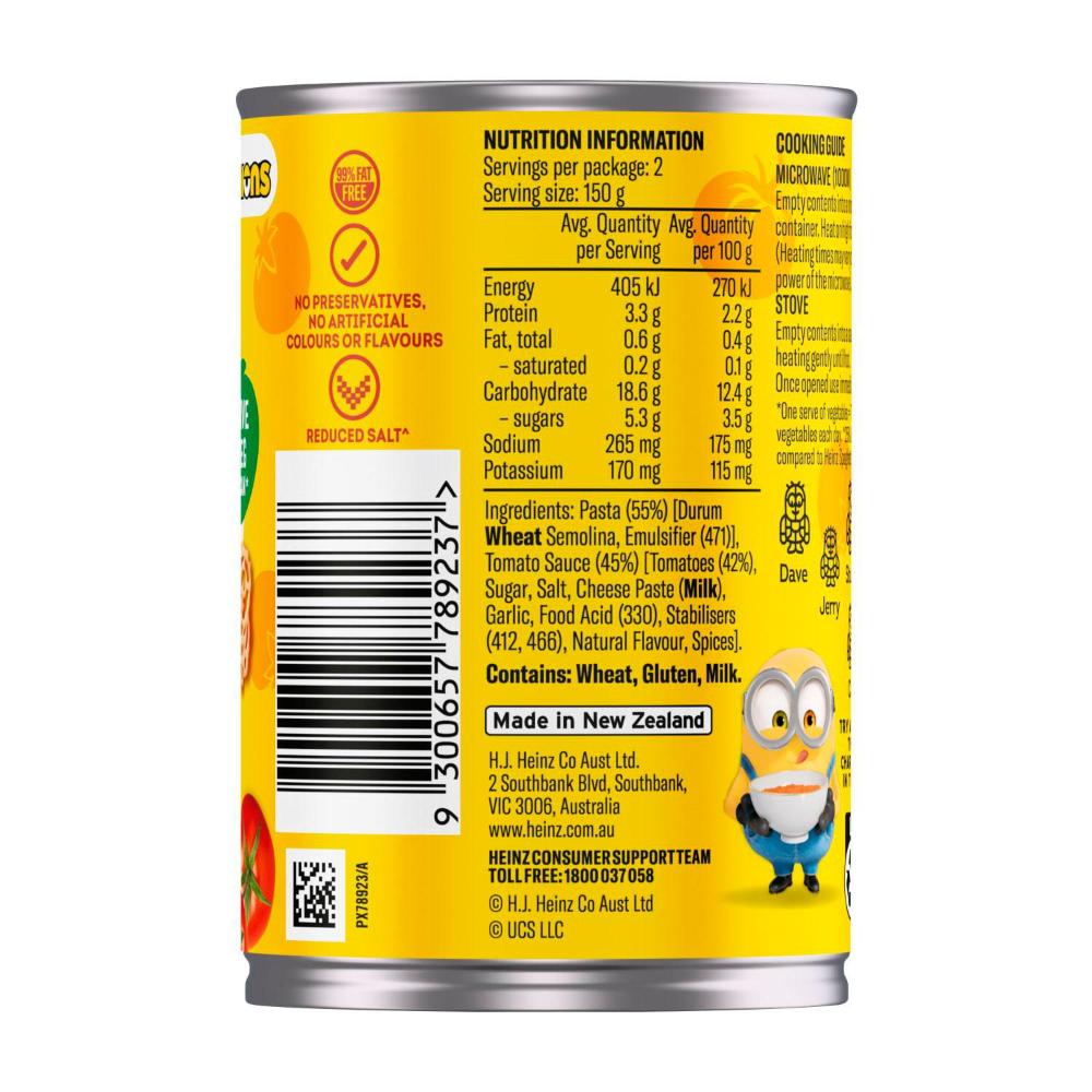 Heinz Minion Pasta Shapes In Tomato Sauce - 300g