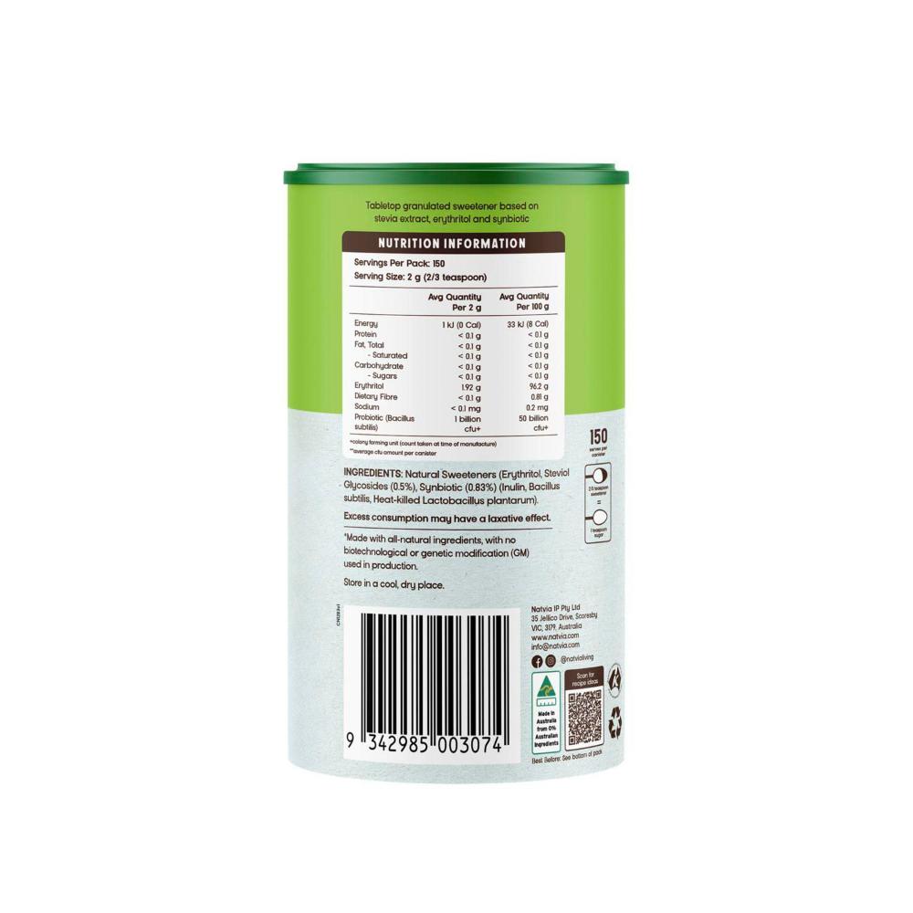 Natvia Gut Activated Sweetener Stevia Canister - 300g