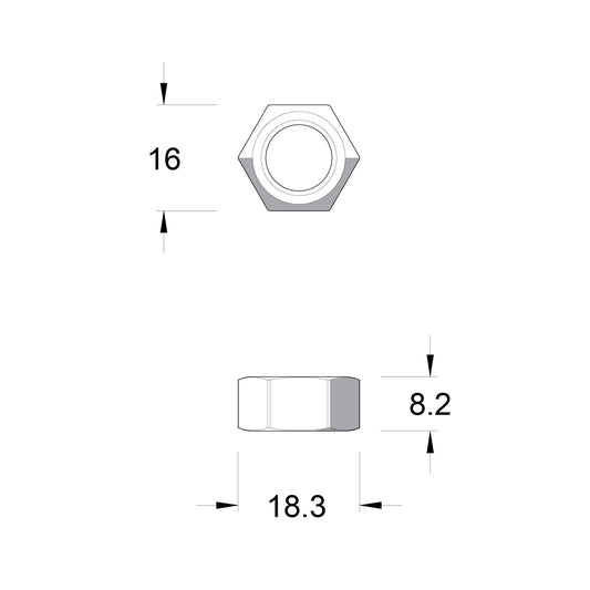 Zenith Zinc Plated Hex Nut M10