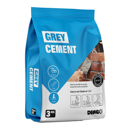 Dingo Grey Cement - 3kg - Cement - Versatile For Mortar And Concrete