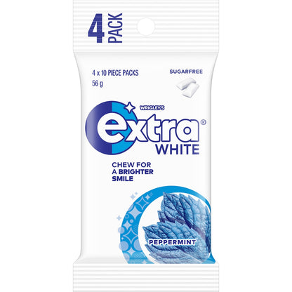 Extra White Peppermint Sugar Free Chewing Gum 4 Pack
