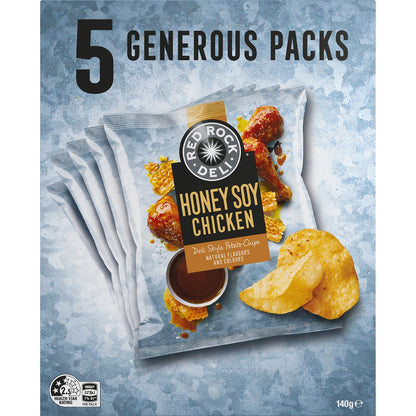 Red Rock Deli Honey Soy Chicken Potato Chips 28g X 5 Pack