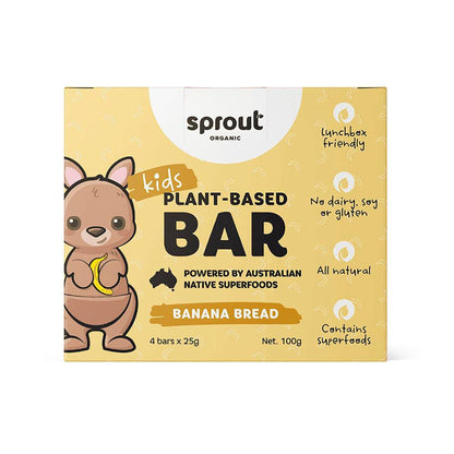 Sprout Kids Bar Banana Bread Bar 4 Pack - 100g