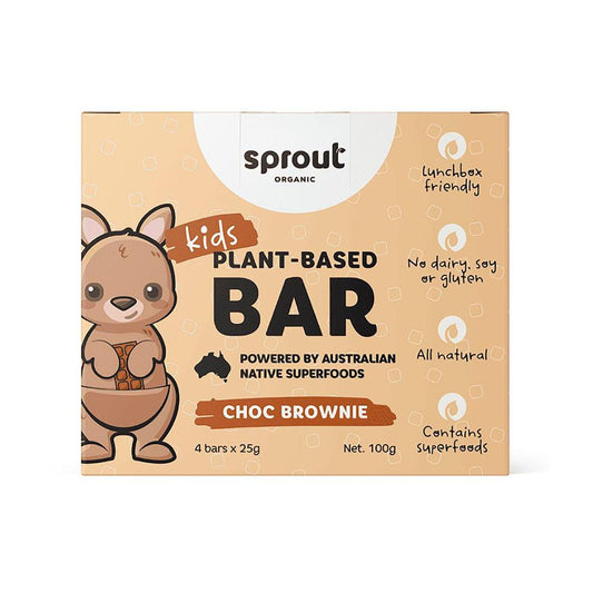 Sprout Kids Bar Choc Brownie Bar 4 Pack - 100g