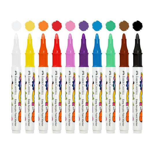 Faber Castell Easy Acrylic Markers - 10 Pack