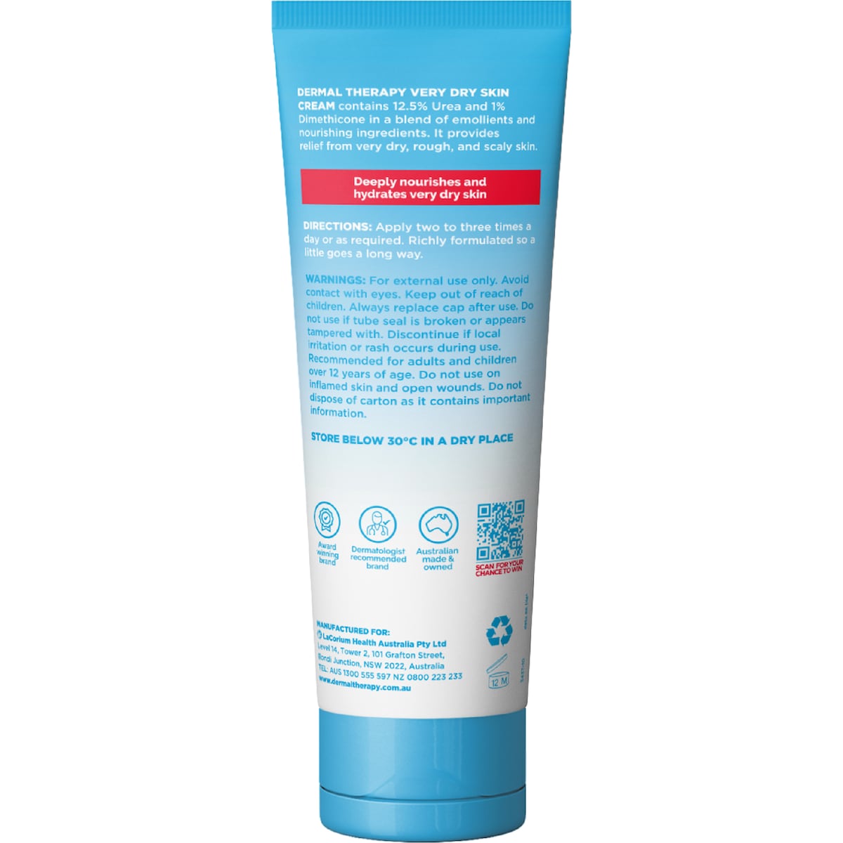 Dermal Therapy Very Dry Skin Cream 125g