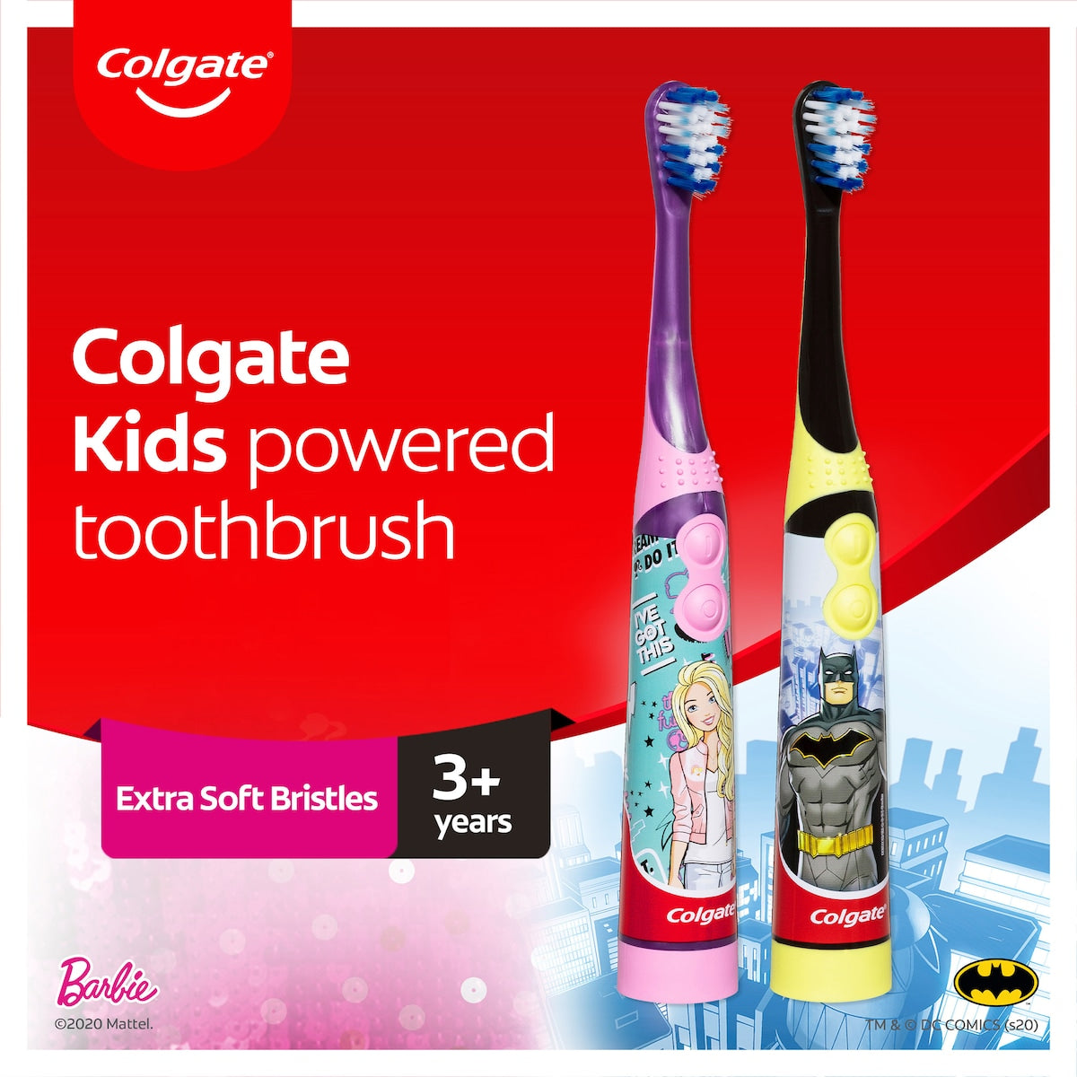 Colgate Kids Toothbrush Battery Sonic Barbie Extra Soft For 3+ Years Each