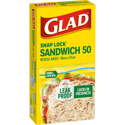 Glad Resealable Sandwich Bags 50 Pack