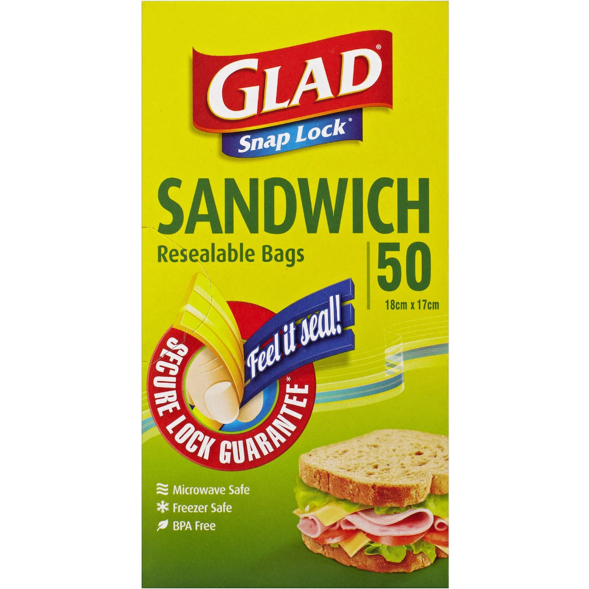 Glad Resealable Sandwich Bags 50 Pack