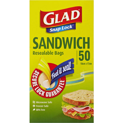 Glad Resealable Sandwich Bags 50 Pack
