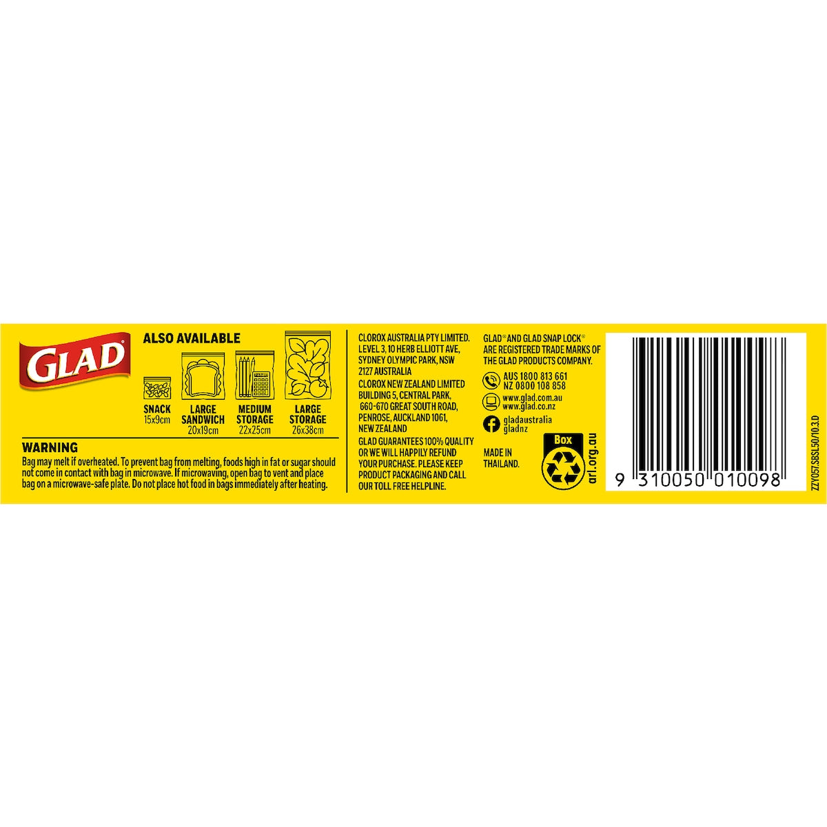 Glad Resealable Sandwich Bags 50 Pack
