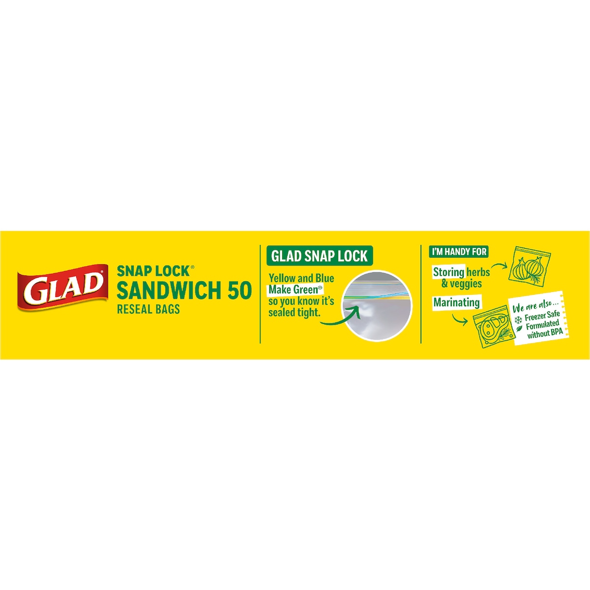 Glad Resealable Sandwich Bags 50 Pack