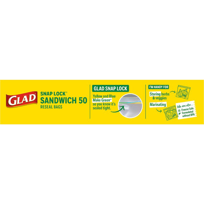 Glad Resealable Sandwich Bags 50 Pack