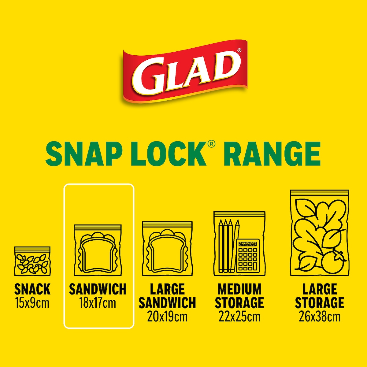 Glad Resealable Sandwich Bags 50 Pack