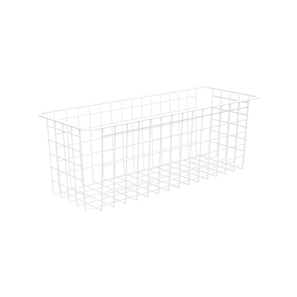 Flexi Storage White Wire Basket - 2 Runner - Half Width - Steel - Versatile