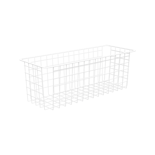 Flexi Storage White Wire Basket - 2 Runner - Half Width - Steel - Versatile