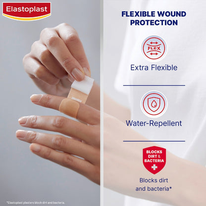 Elastoplast Flexible Fabric Breathable Plasters For Wound Protection 40 Pack