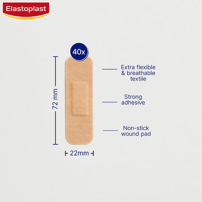 Elastoplast Flexible Fabric Breathable Plasters For Wound Protection 40 Pack
