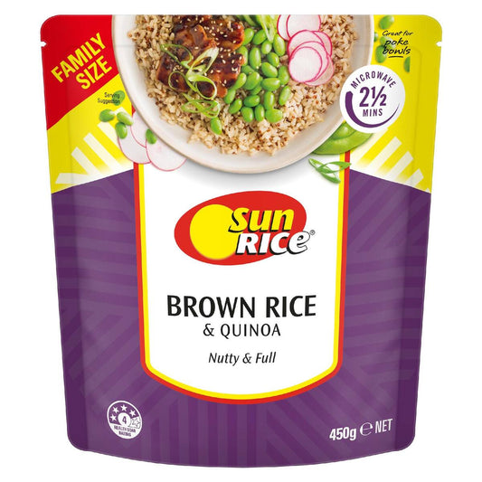 Sunrice Microwave Brown Rice & Quinoa Pouch 450g