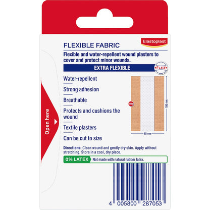 Elastoplast Flexible Breathable Water Repellent Fabric Plaster 6cmx1m