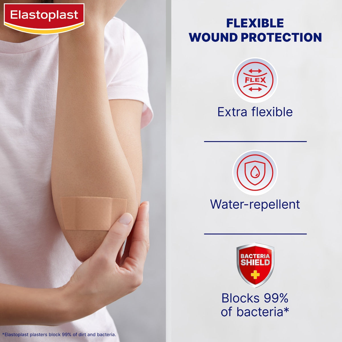 Elastoplast Flexible Breathable Water Repellent Fabric Plaster 6cmx1m