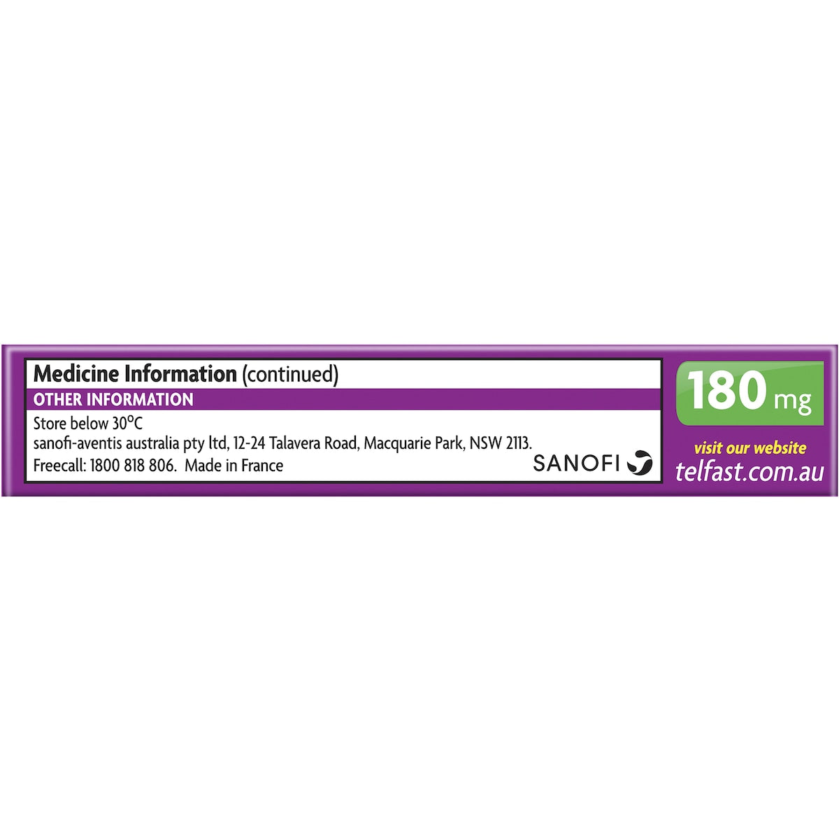 Telfast Hayfever Allergy Relief 180mg Antihistamine Tablets 5 Pack