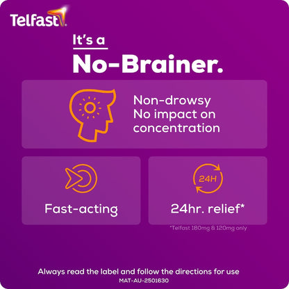 Telfast Hayfever Allergy Relief 180mg Antihistamine Tablets 5 Pack