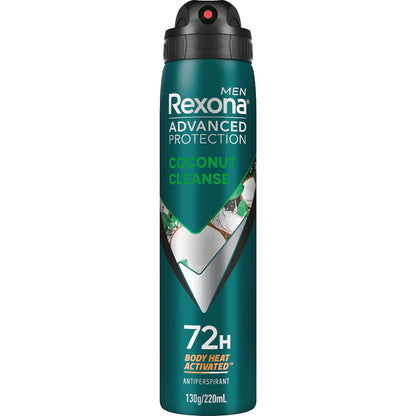 Rexona Men Advanced 72hr Deodorant Aerosol Coconut 220ml