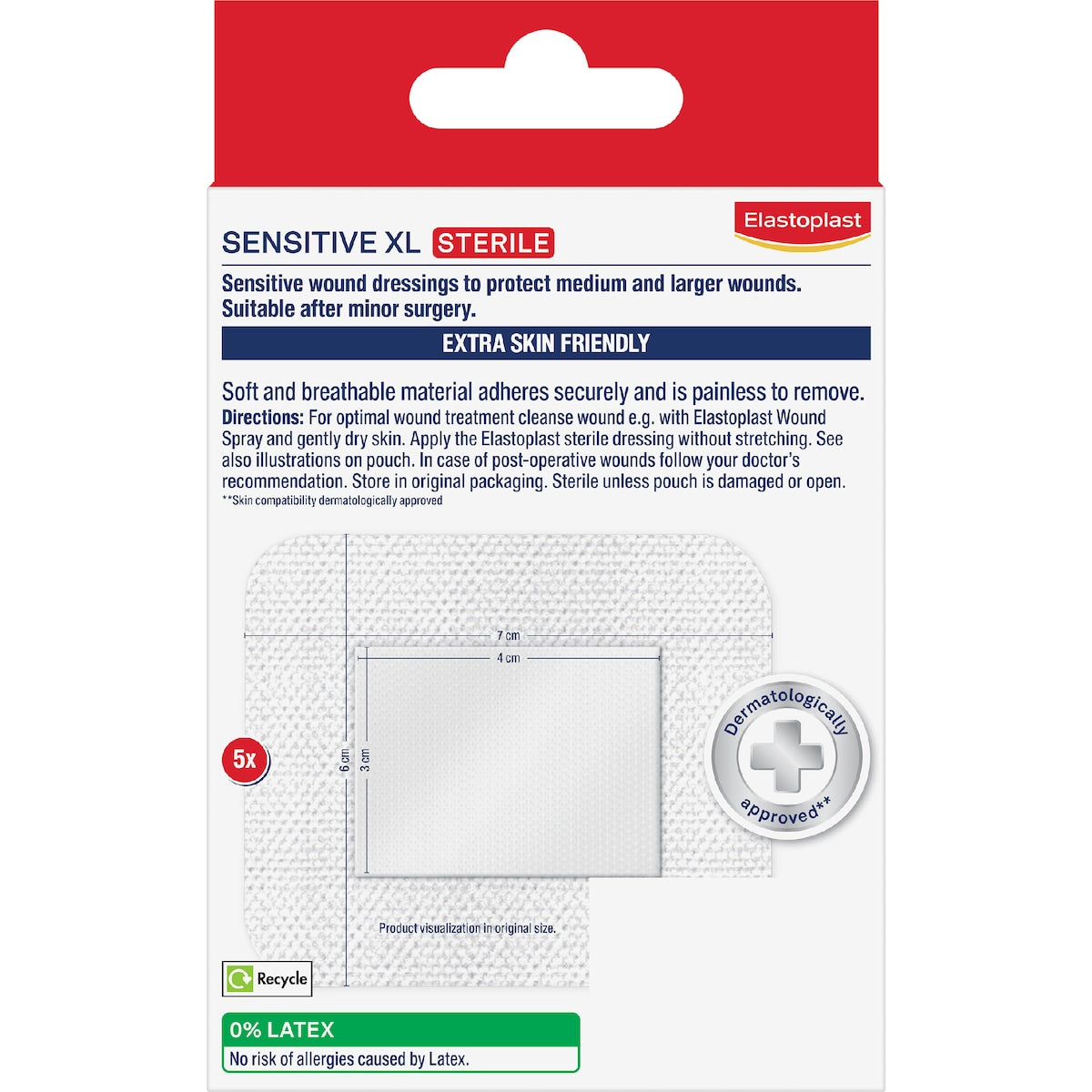 Elastoplast Sensitive Xl Dressings For Post Op Wounds 5 Pack
