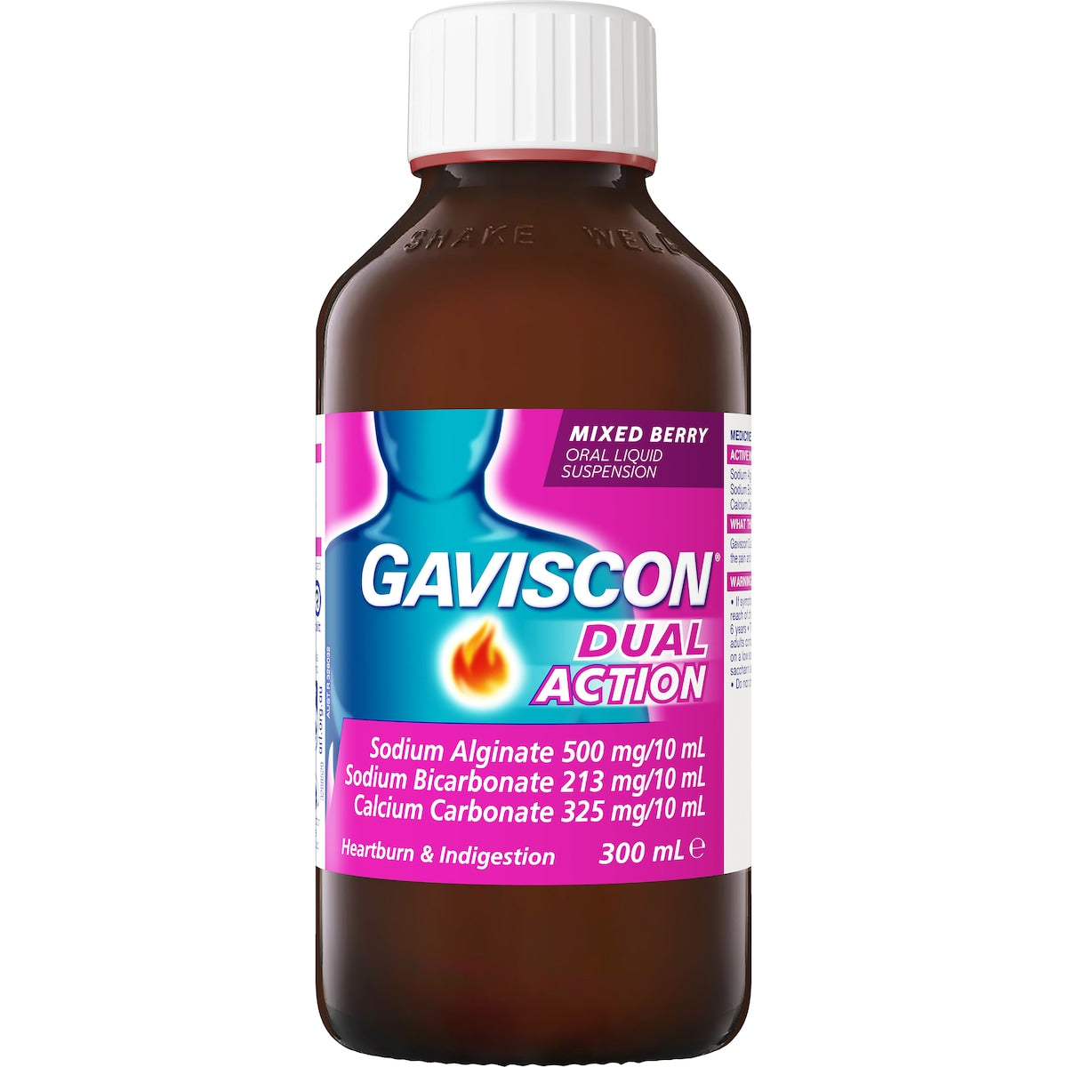 Gaviscon Dual Action Heartburn & Indigestion Liquid Berry 300ml