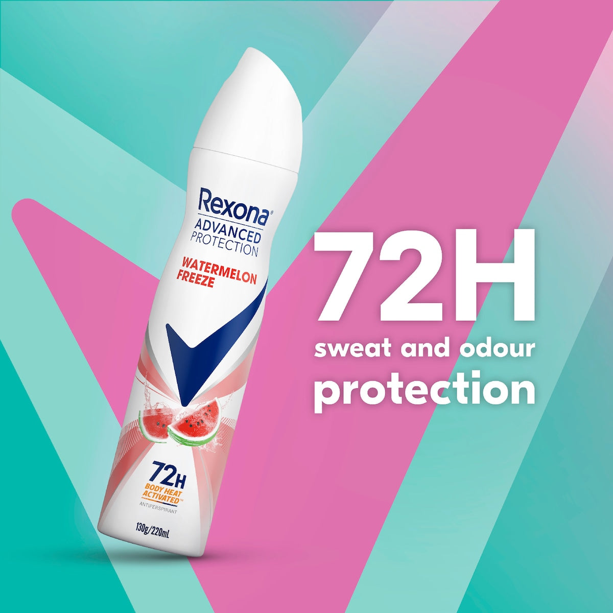 Rexona Women Advanced 72hr Deodorant Aerosol Watermelon 220ml